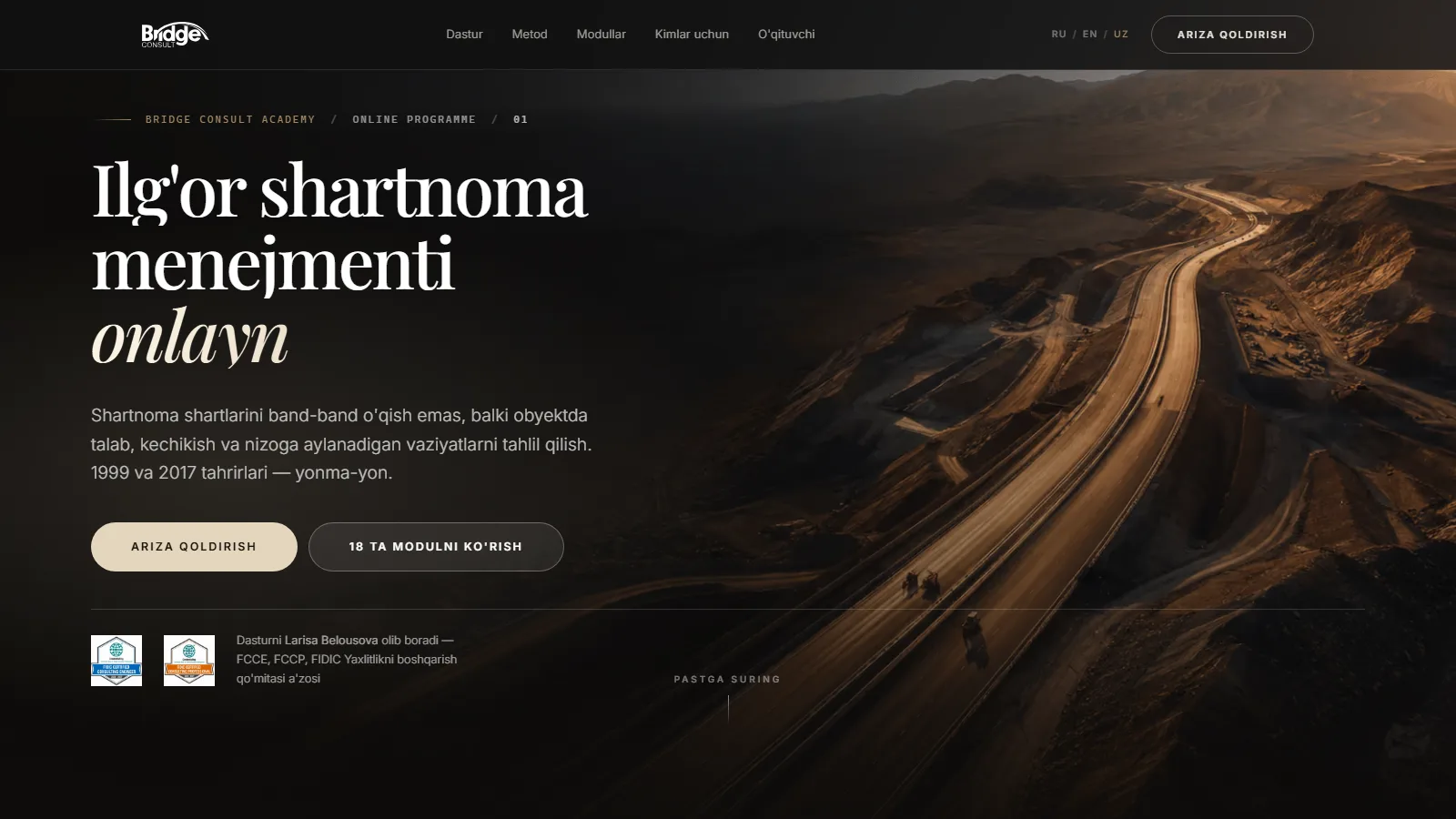 BRIDGE Consult Academy — Ilg'or shartnoma menejmenti onlayn